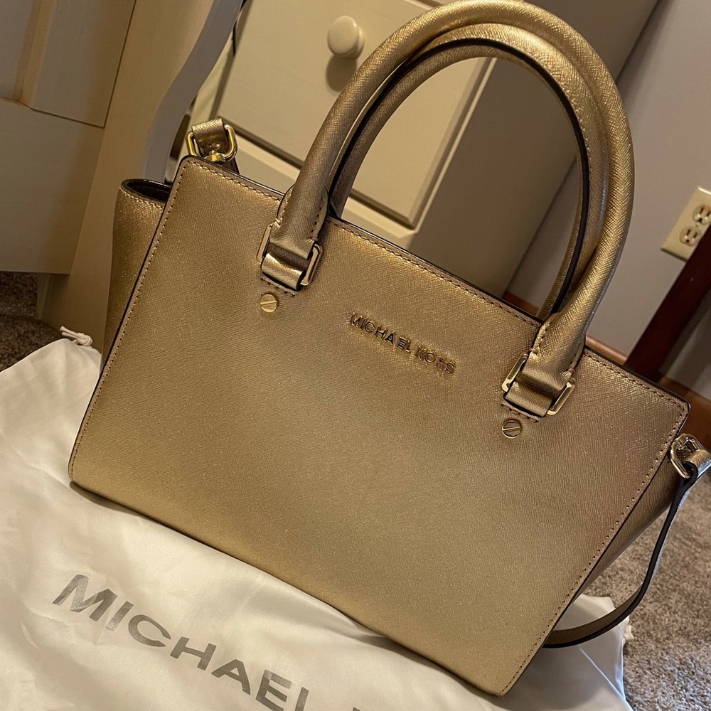 Michael Kors Gold Satchel